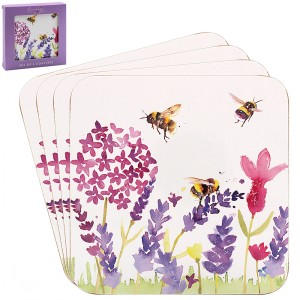 Lavender & Bees Coasters Set Of 4